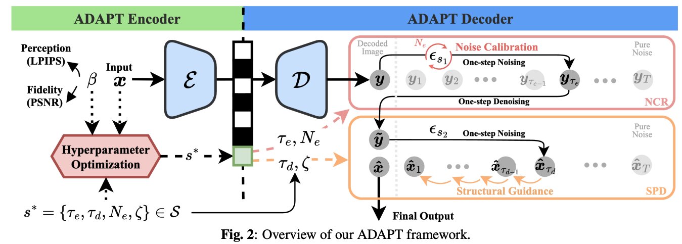 ADAPT: Any-codec Diffusion-based Adaptation for Image Perception-Distortion Tradeoff